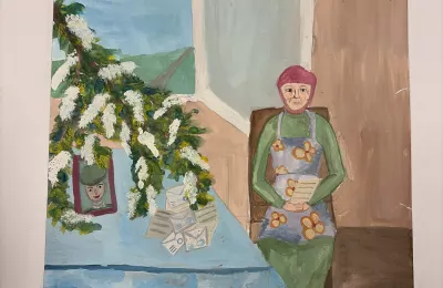 Пожилая женщина с письмом