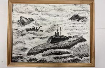 Подводная лодка в штормовом море