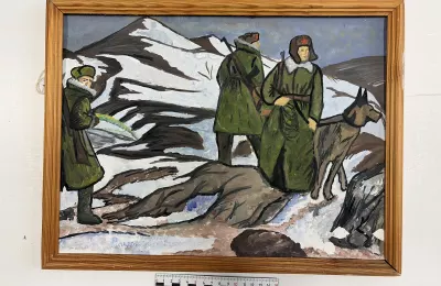 Пограничники с собакой в горах