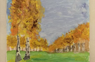 Осенний пейзаж с березами