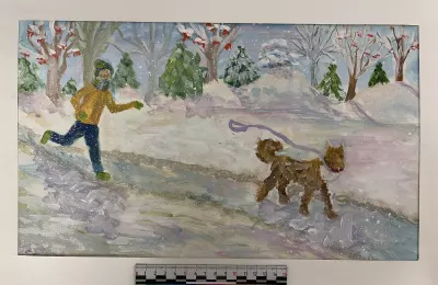 Зимняя прогулка с собакой