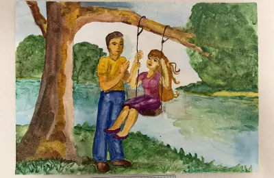 На качелях
