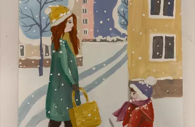 Зимний городской пейзаж