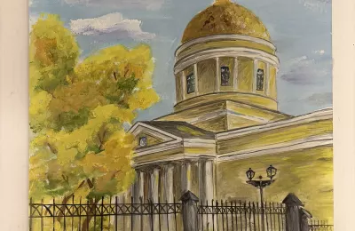 Городской пейзаж с собором
