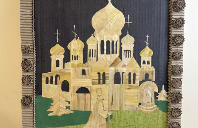 Аппликация из соломки «Храм»